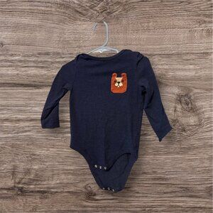 Toddler 3-Piece Bundle Anchor Button-Up Shirt & Bear Bodysuit & tan one piece